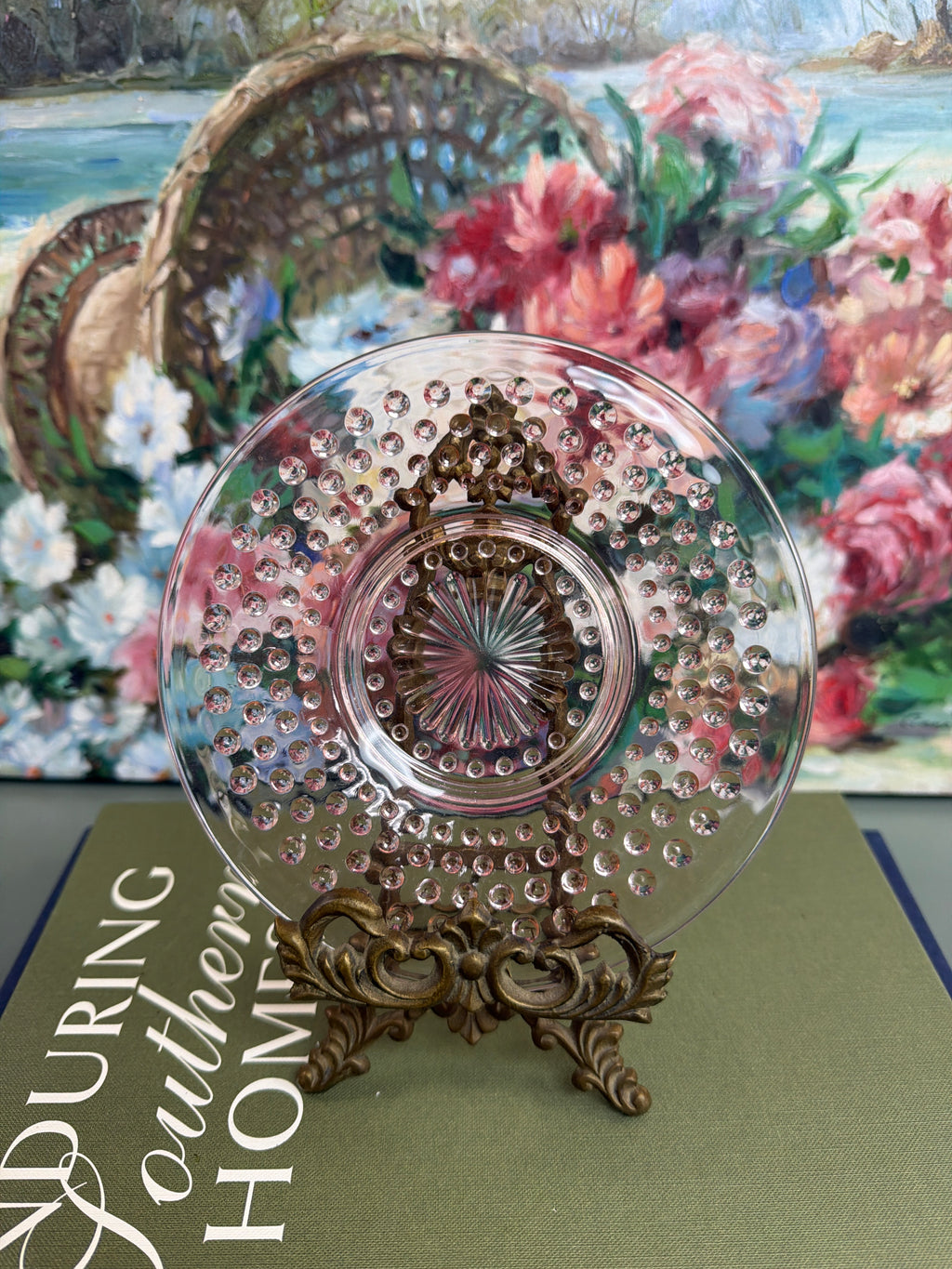 Light Pink Hobnail Saucer Glass Plate