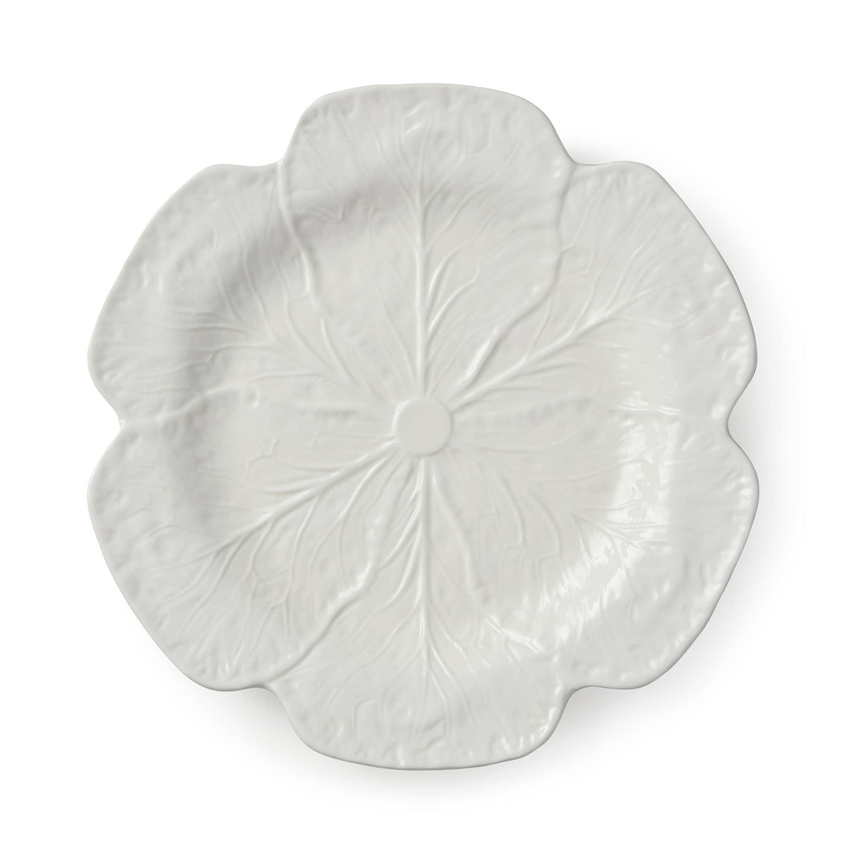 Le Jardin White Cabbage 3-D Round Platter 13 in