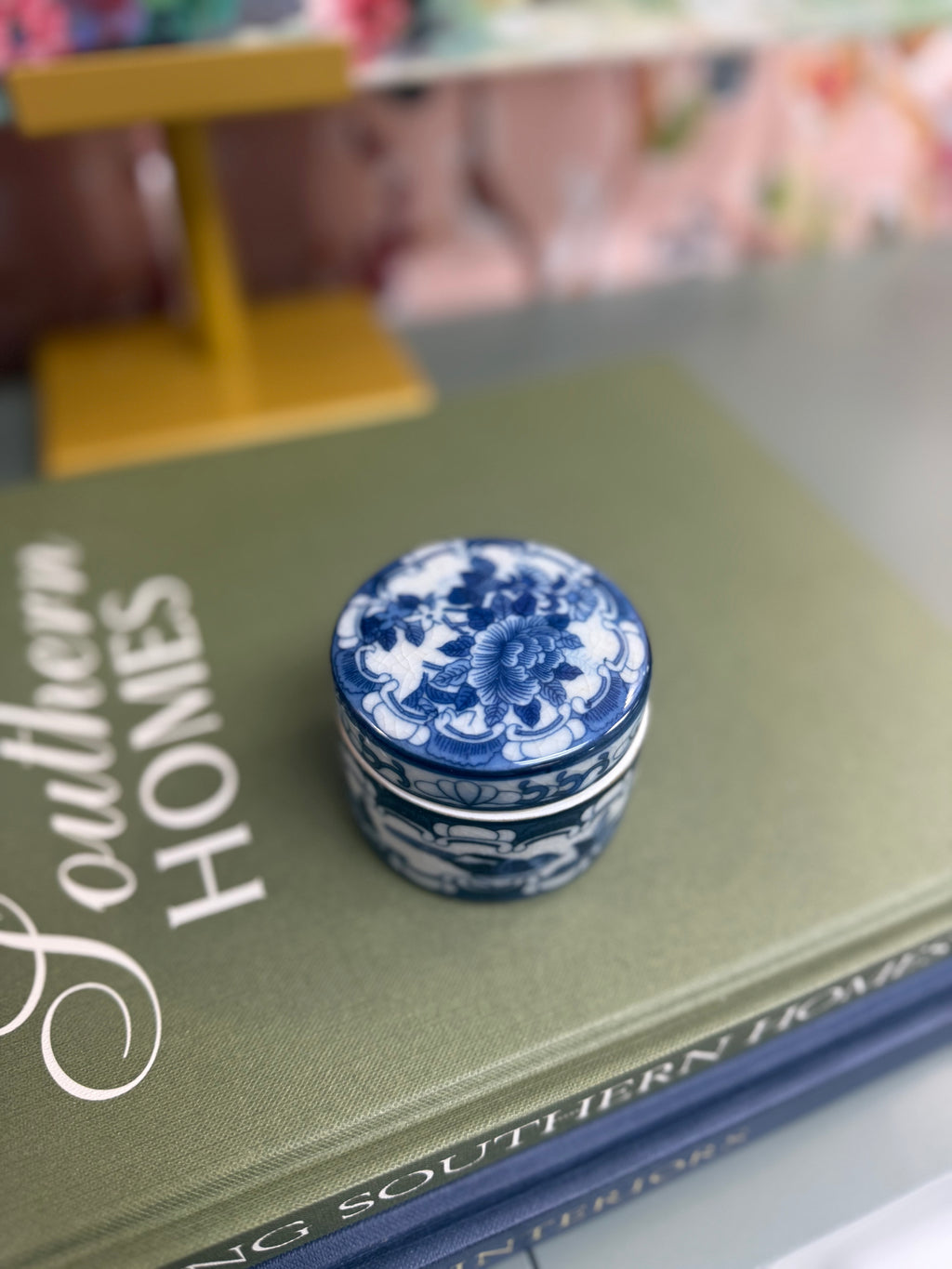New Small Blue Rose Canton Trinket Box