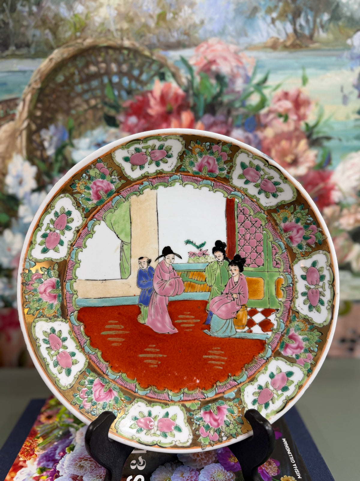 Vintage 10” Rose Medallion Plate