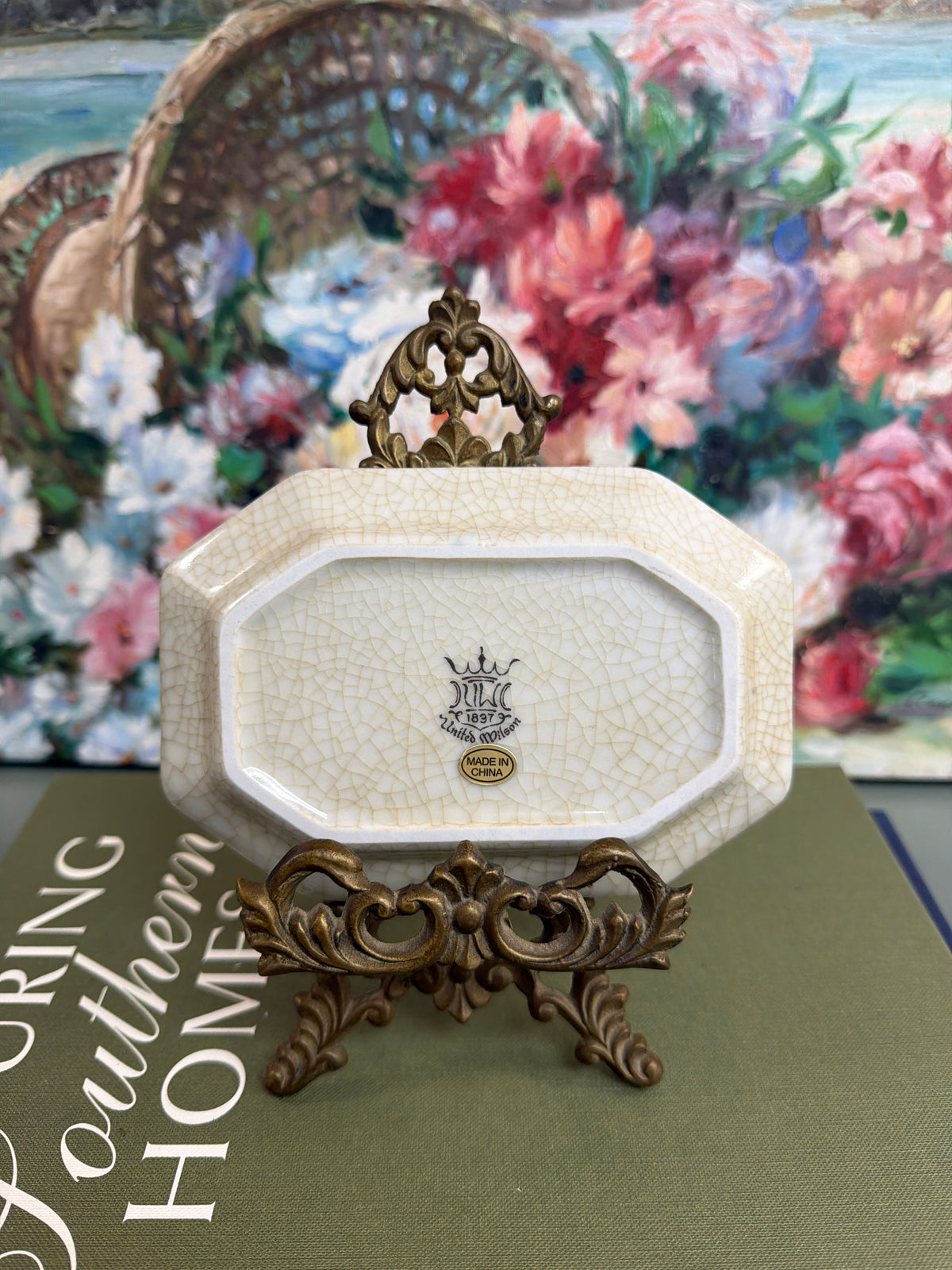 Green Palm Hexagonal Tray