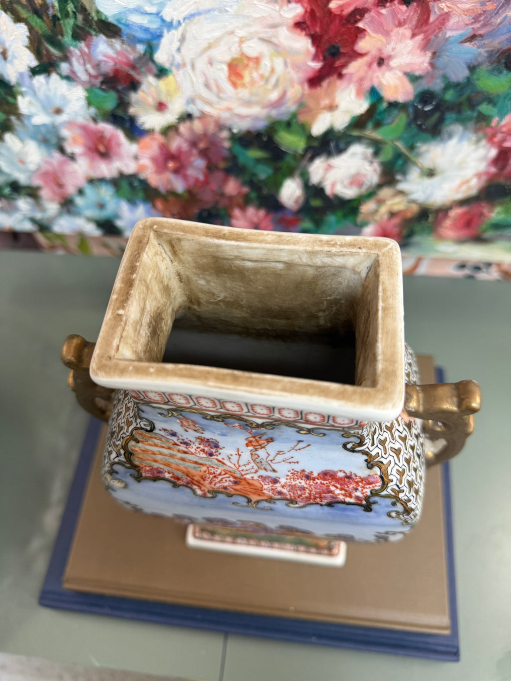Pink Hunt Scene Lidded Dog Jar