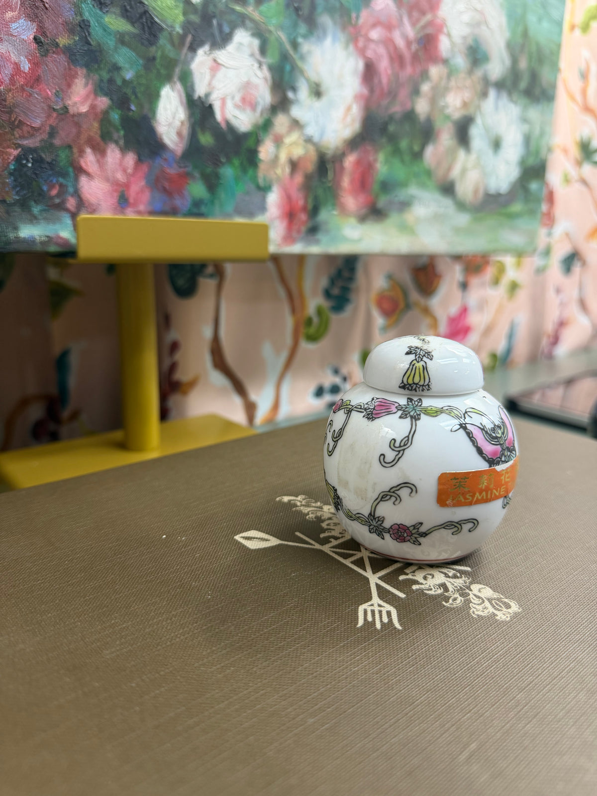 Mini White Floral Ginger Jar