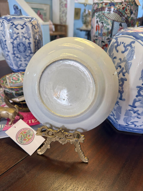 Antique White Rose Canton Plate