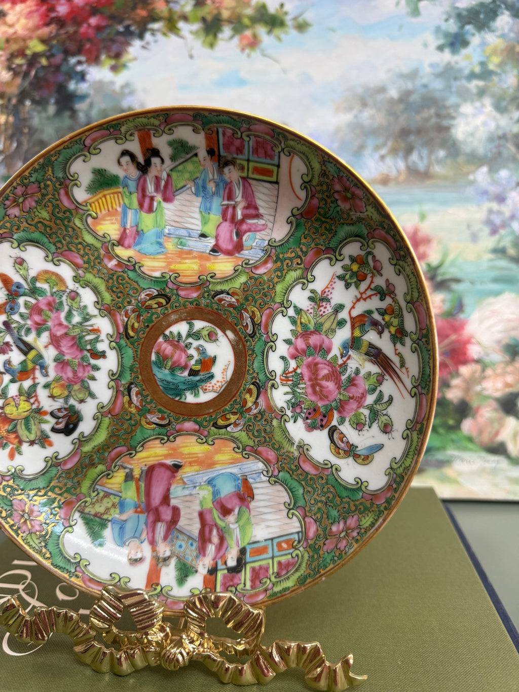 Antique Rose Medallion Shallow Bowl