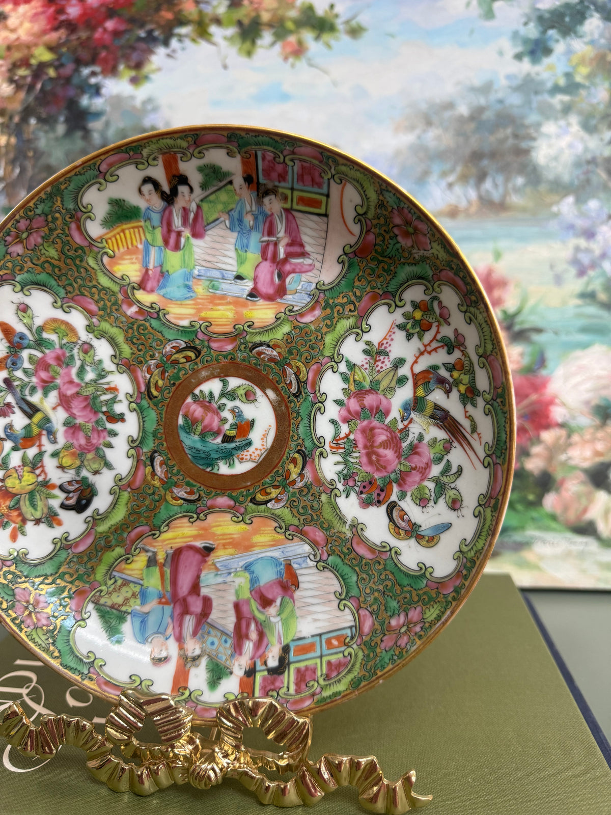 Antique Rose Medallion Shallow Bowl