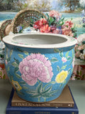 Medium Blue Floral Planter