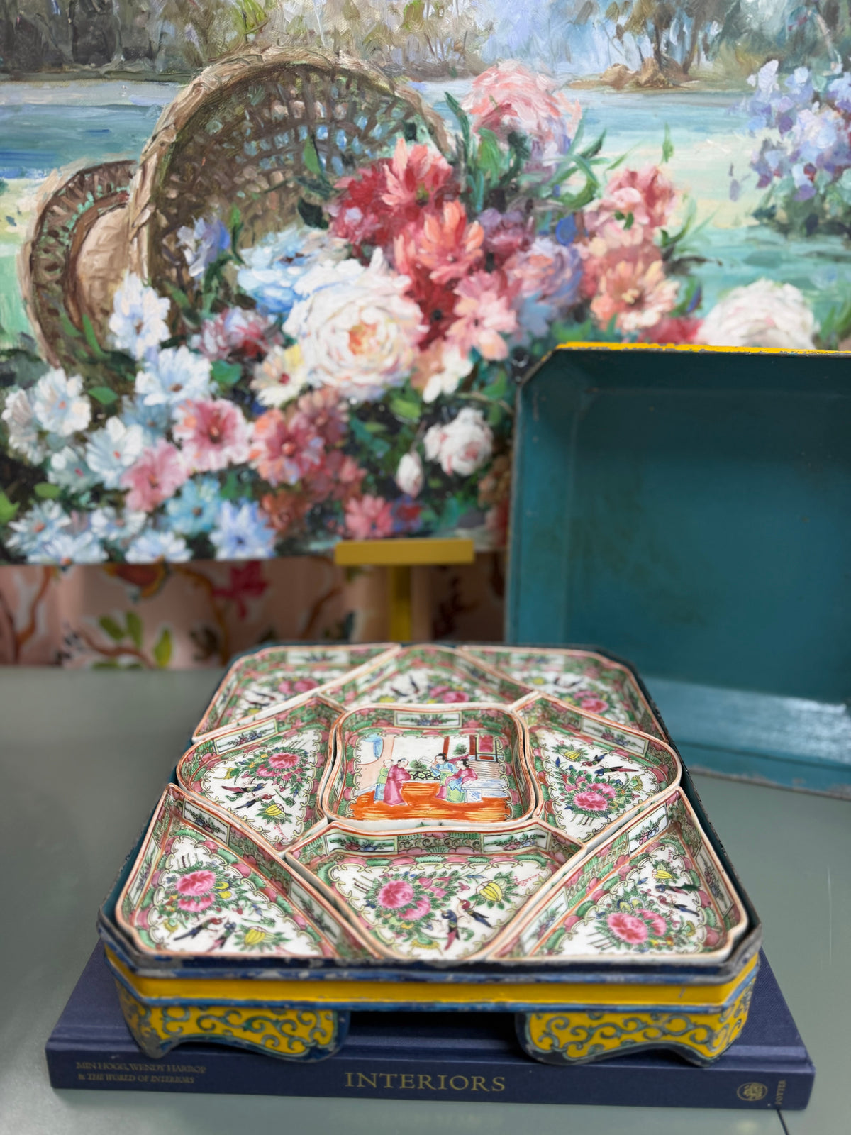 Antique Rose Medallion Sweet Meat Box