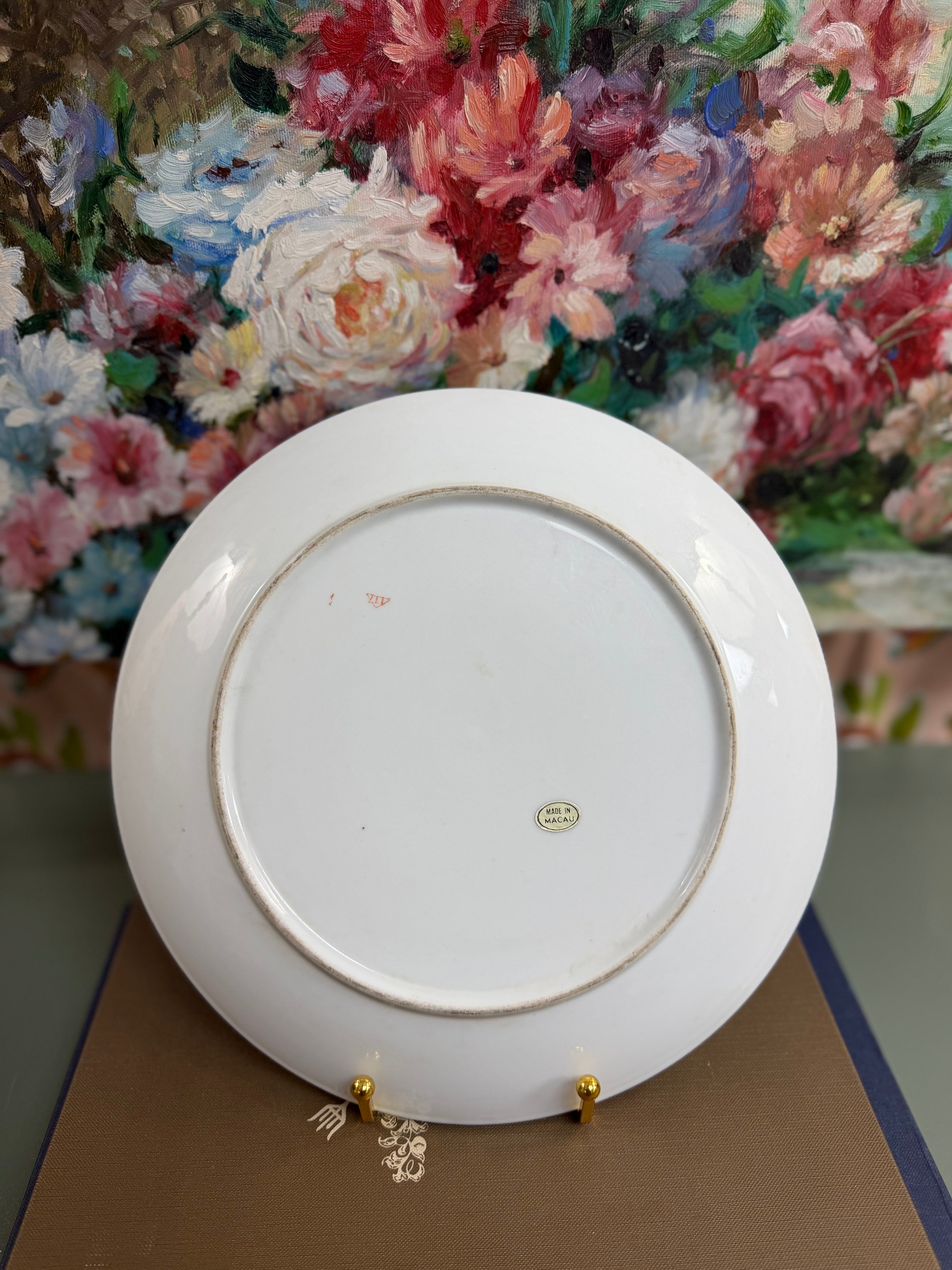 Multicolored Peacock Feathered Plate