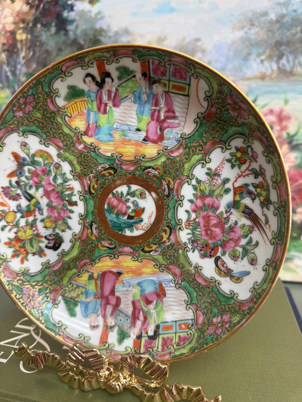 Antique Rose Medallion Shallow Bowl