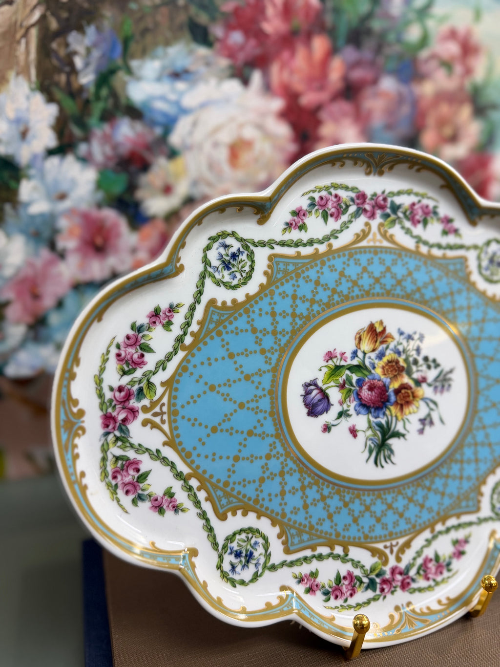 Blue Andrea by Sadek Quatrefoil Plate
