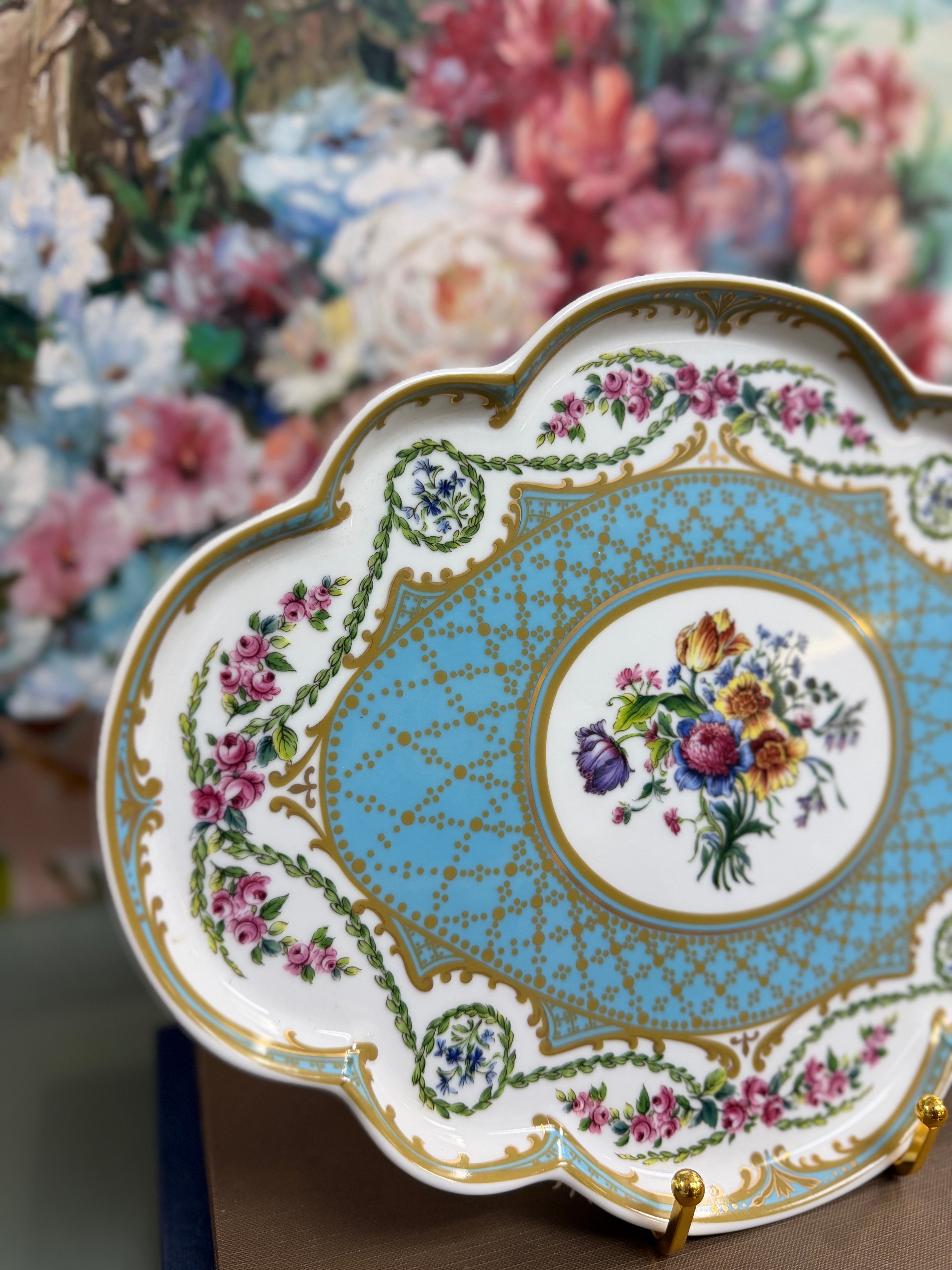 Blue Andrea by Sadek Quatrefoil Plate