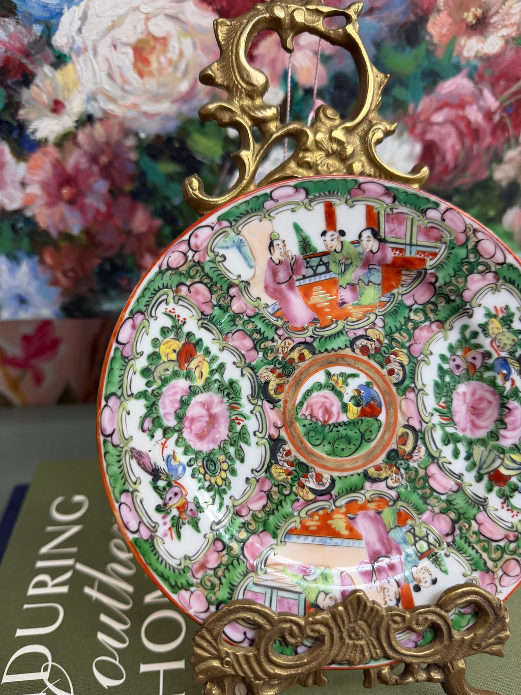 Vintage 6” Rose Medallion Plate