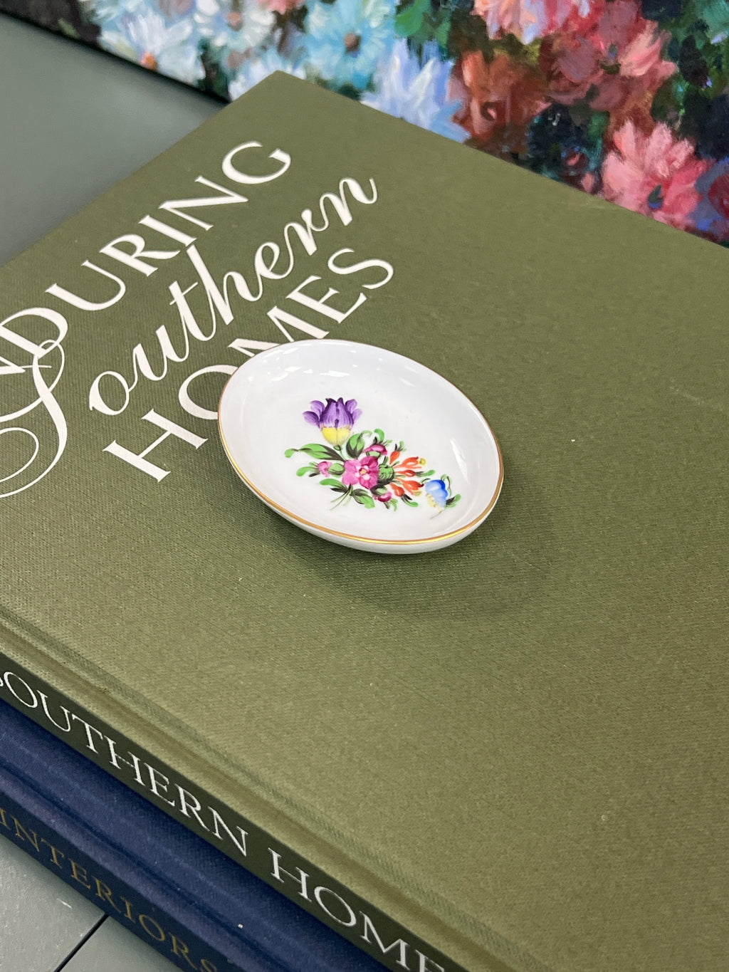 Purple Floral Mini Herend Dish