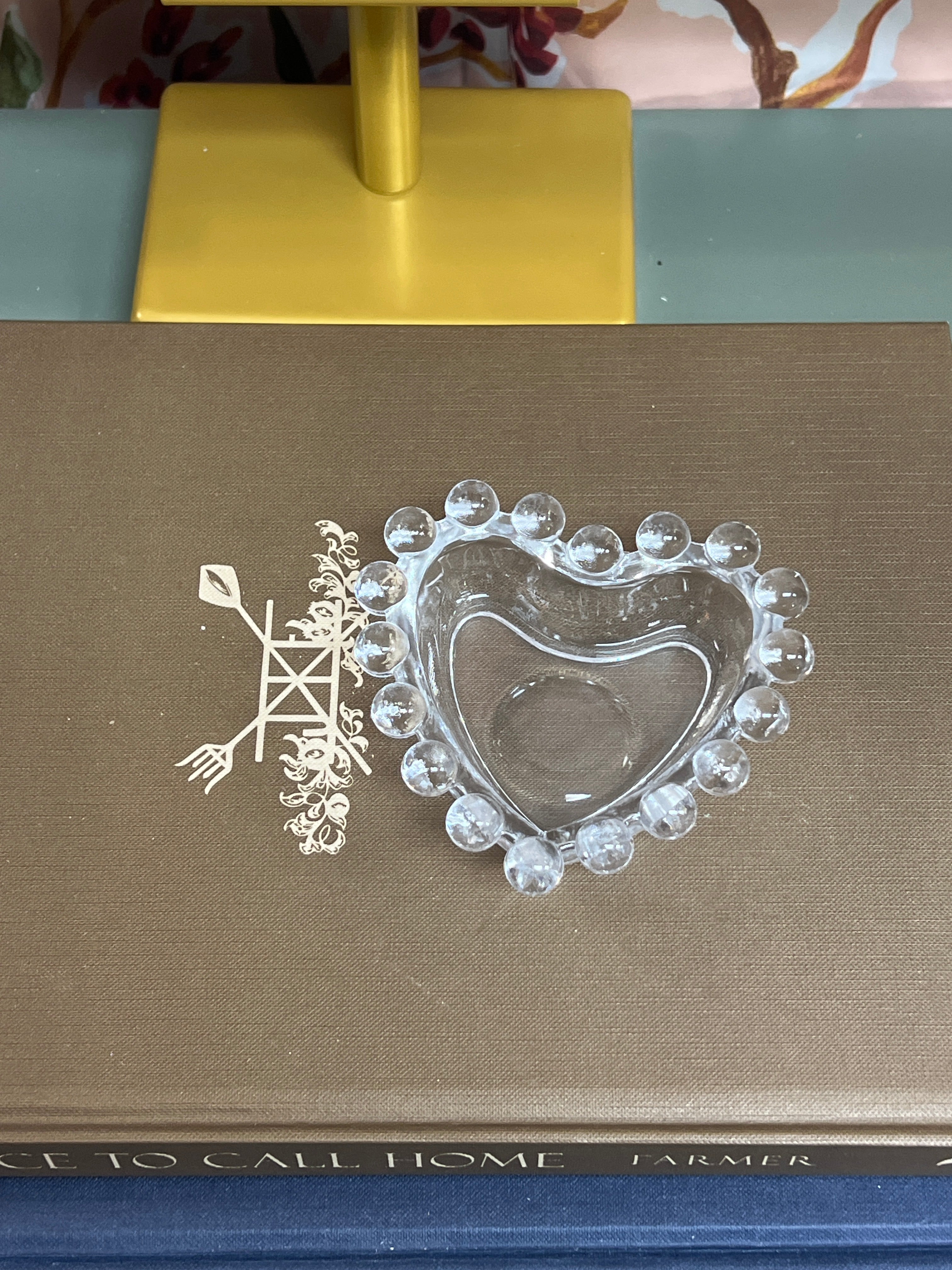 Small Bubble Glass Heart Trinket Dish