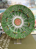 8.5” Bok Choy Dinner Plate w/ Blue Yellow and Black Butterflies