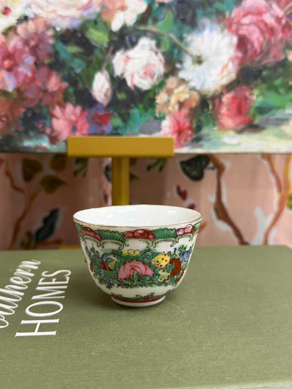Vintage 2.5” Rose Medallion Sake Cup