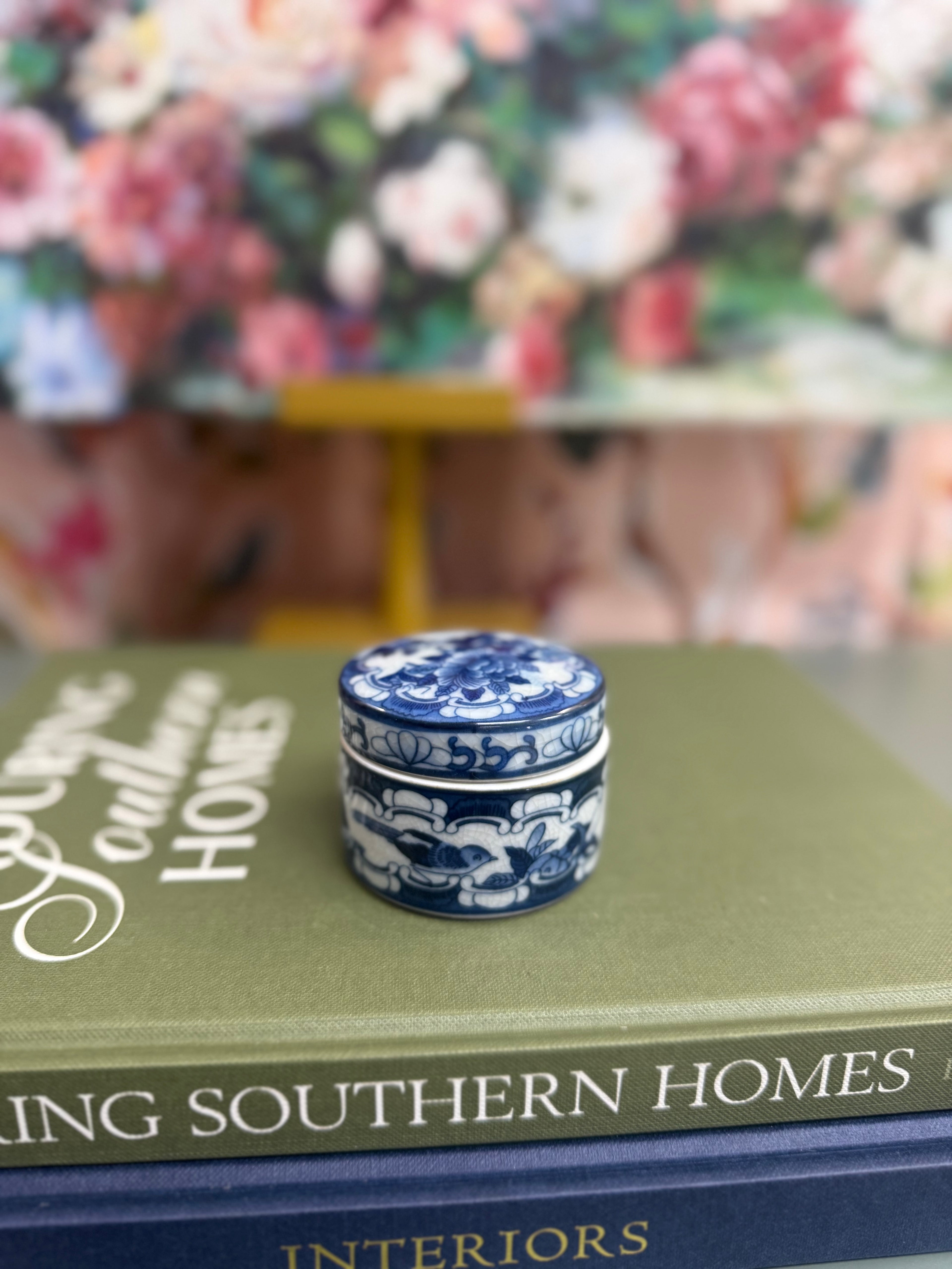 New Small Blue Rose Canton Trinket Box