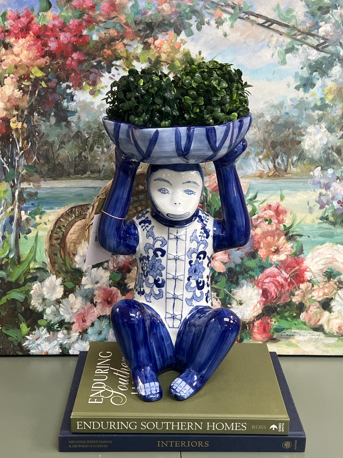 14.5 inch Blue and White Bar Monkey