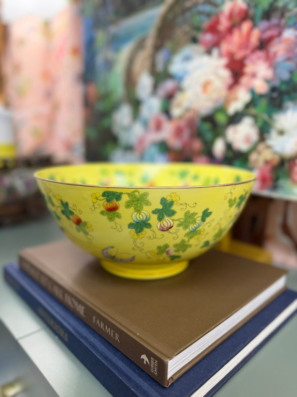 Large Yellow Butterfly Bowl