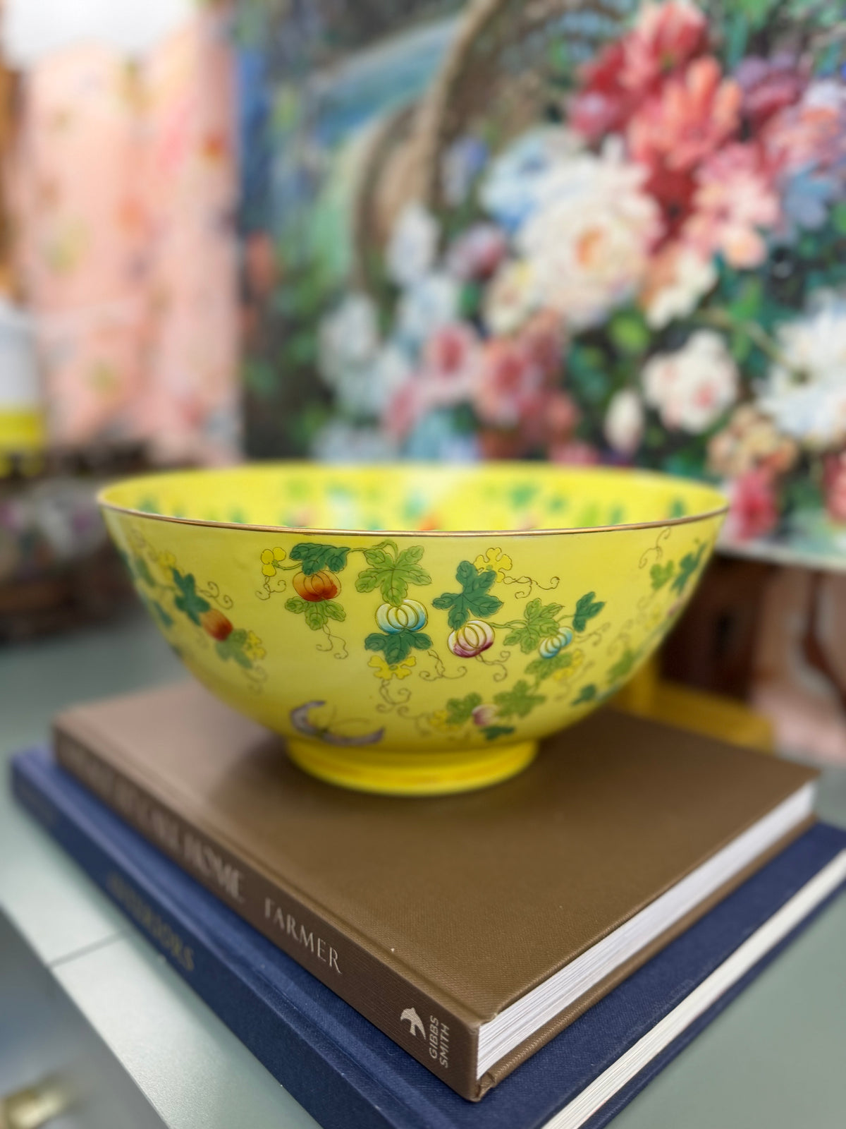 Large Yellow Butterfly Bowl
