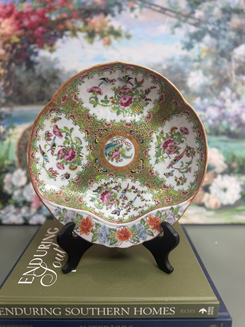 Antique Rose Canton Shrimp Plate