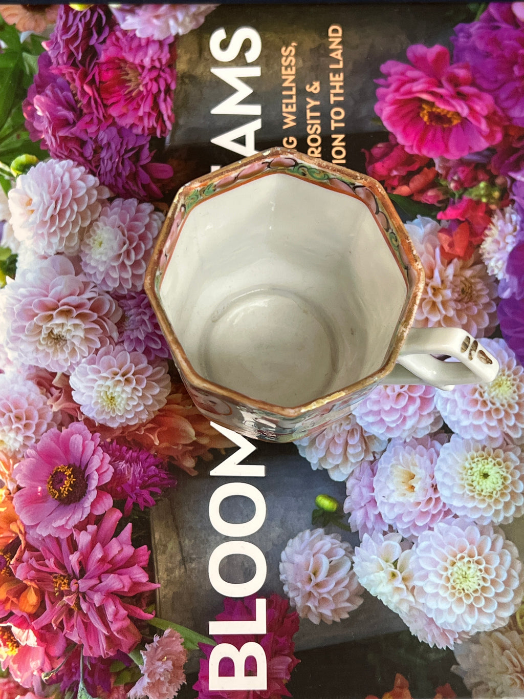 Antique Octagonal Rose Medallion Tea Cup