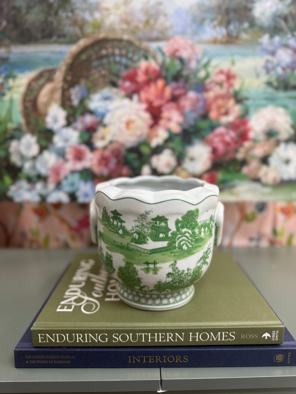 New Green Pagoda Scalloped Cachepot