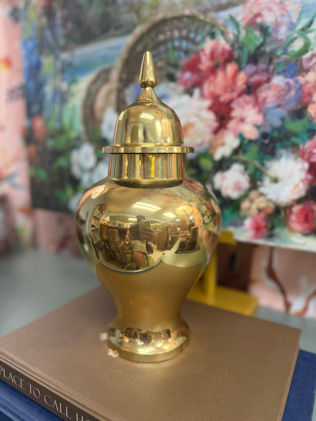 Large Brass Temple Jar