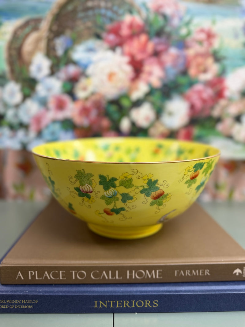 Large Yellow Butterfly Bowl