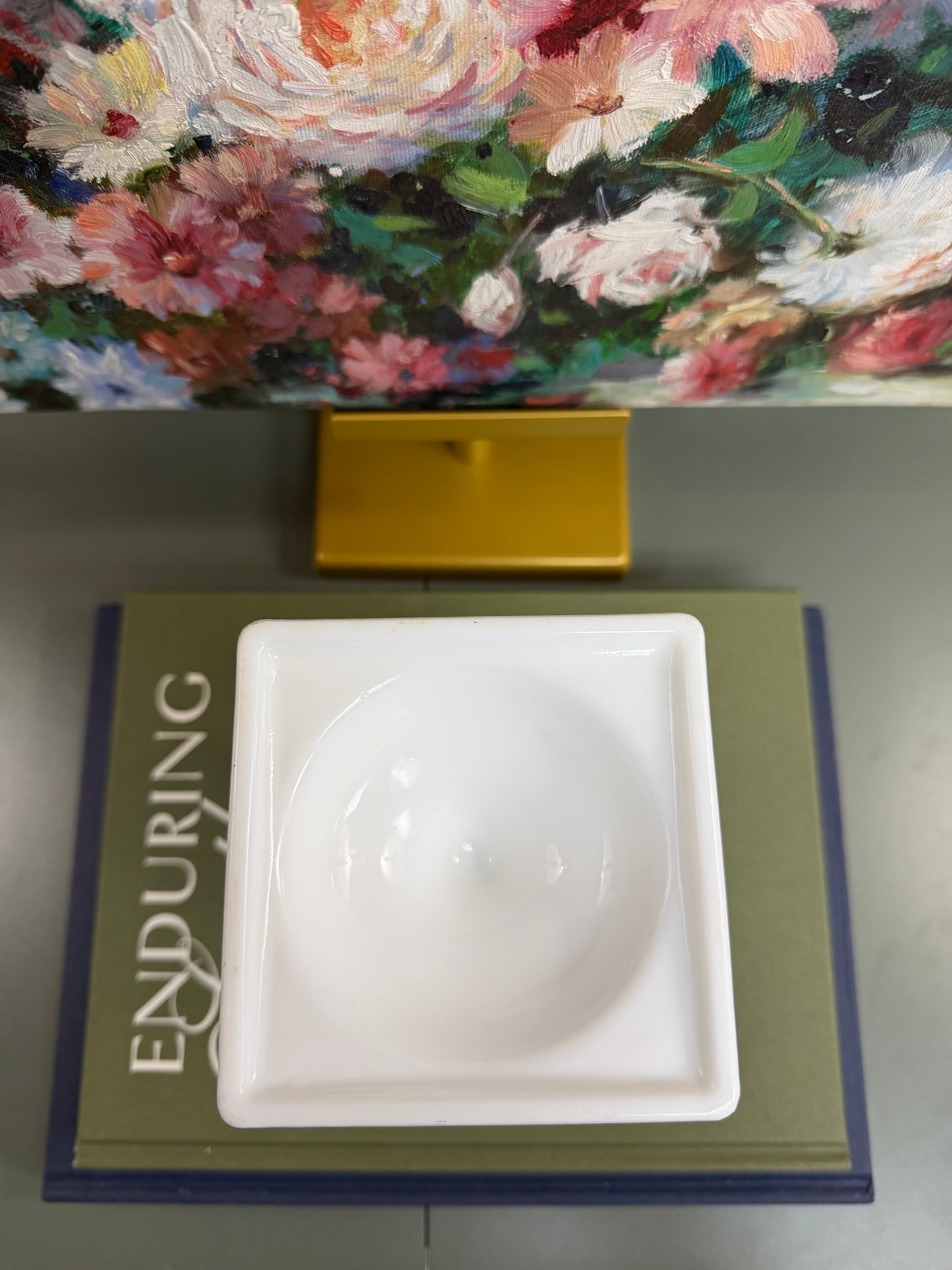 White Milk Glass Pedestal Urn Vase