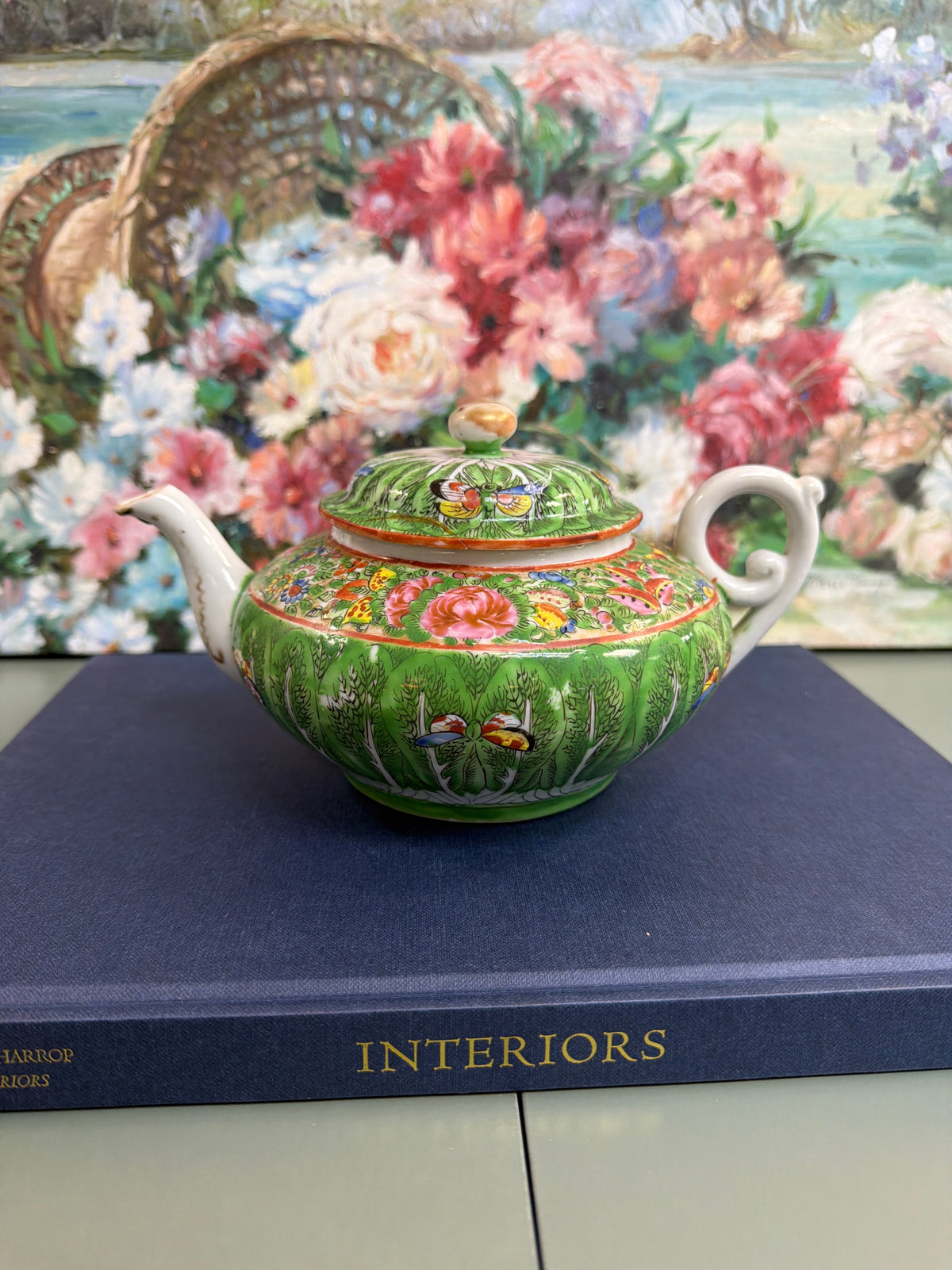 Large Antique Bok Choy Teapot *AS IS*
