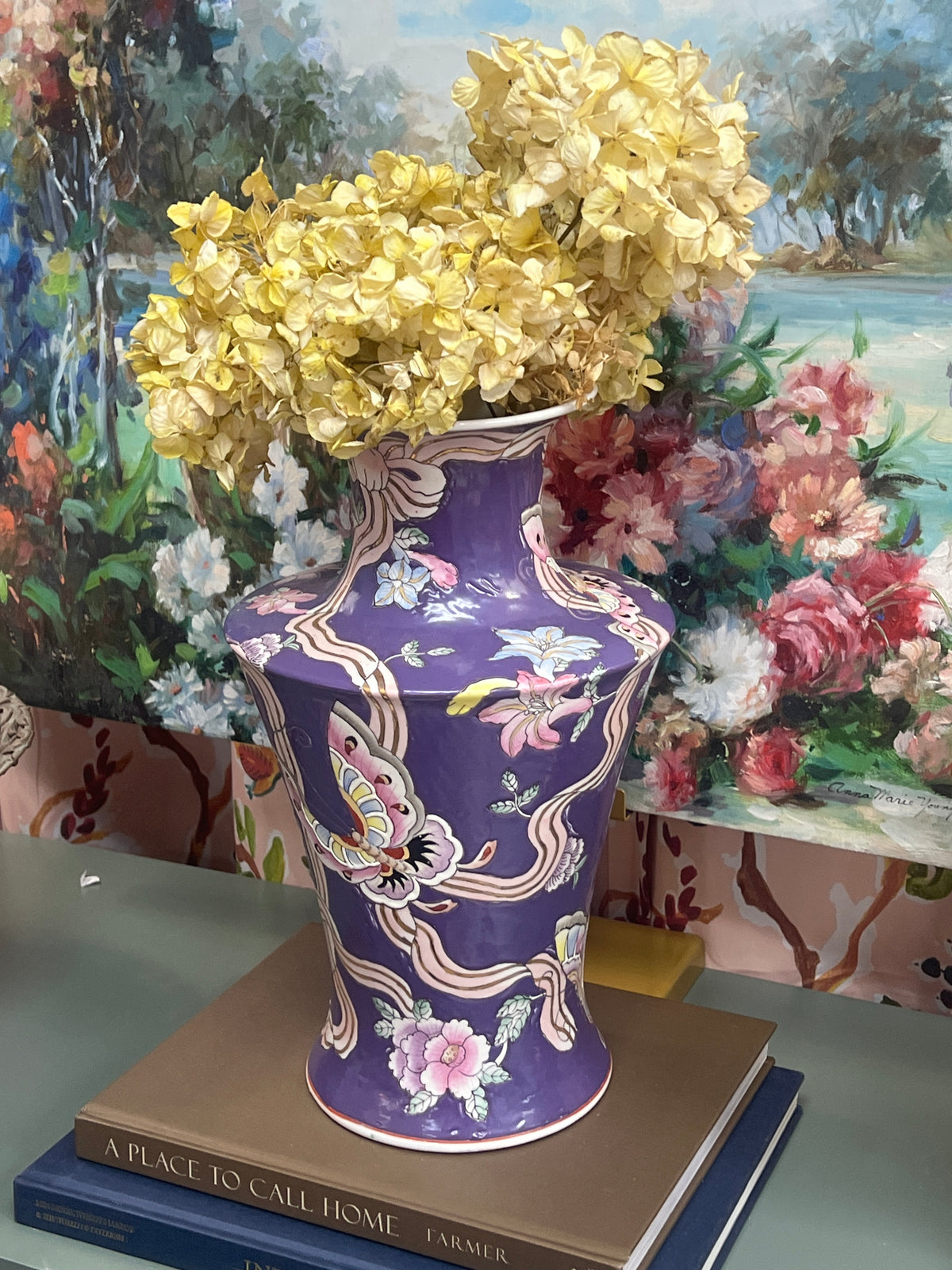 Purple Butterfly Vase