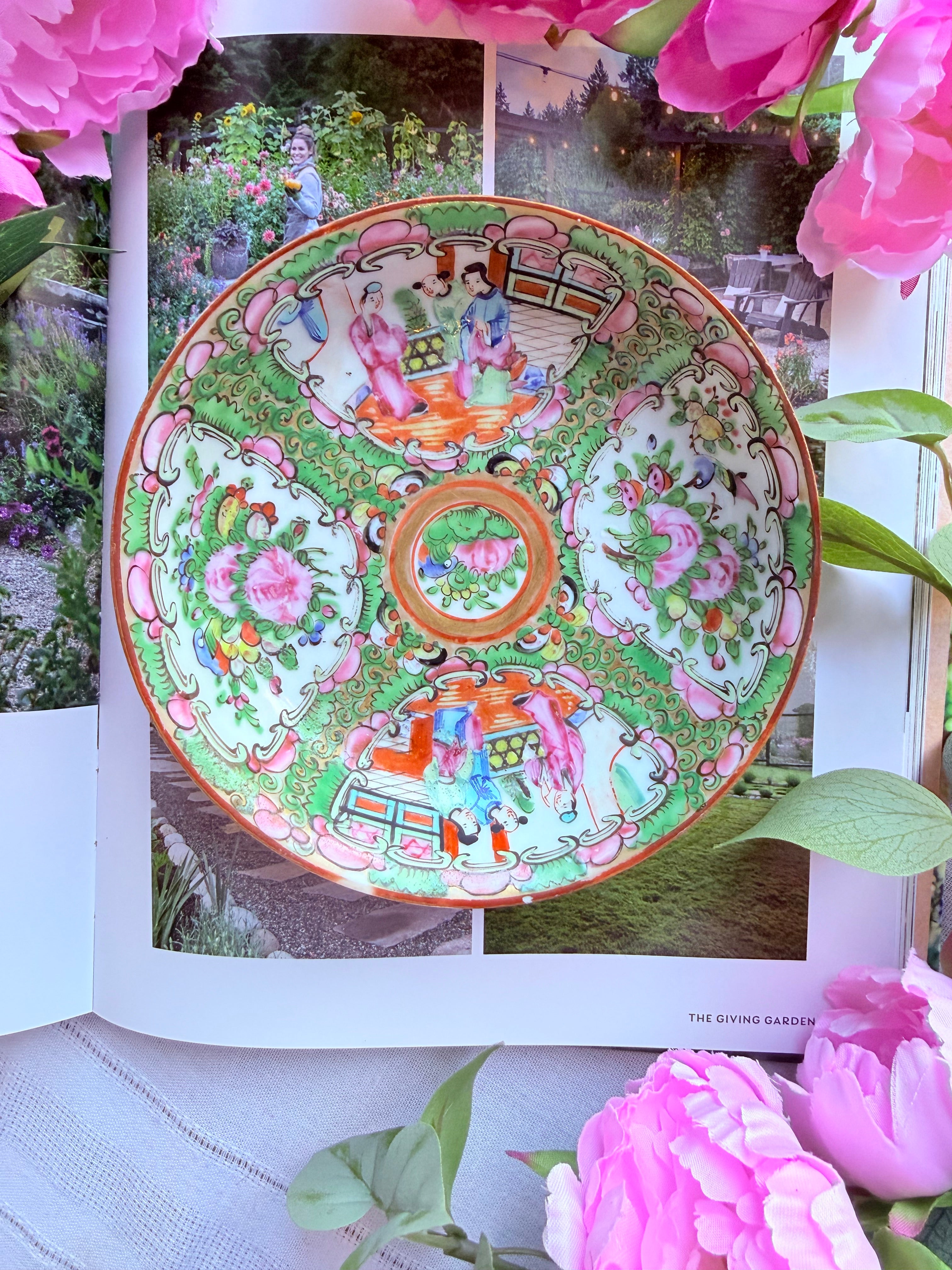 Antique Rose Medallion Shallow Bowl