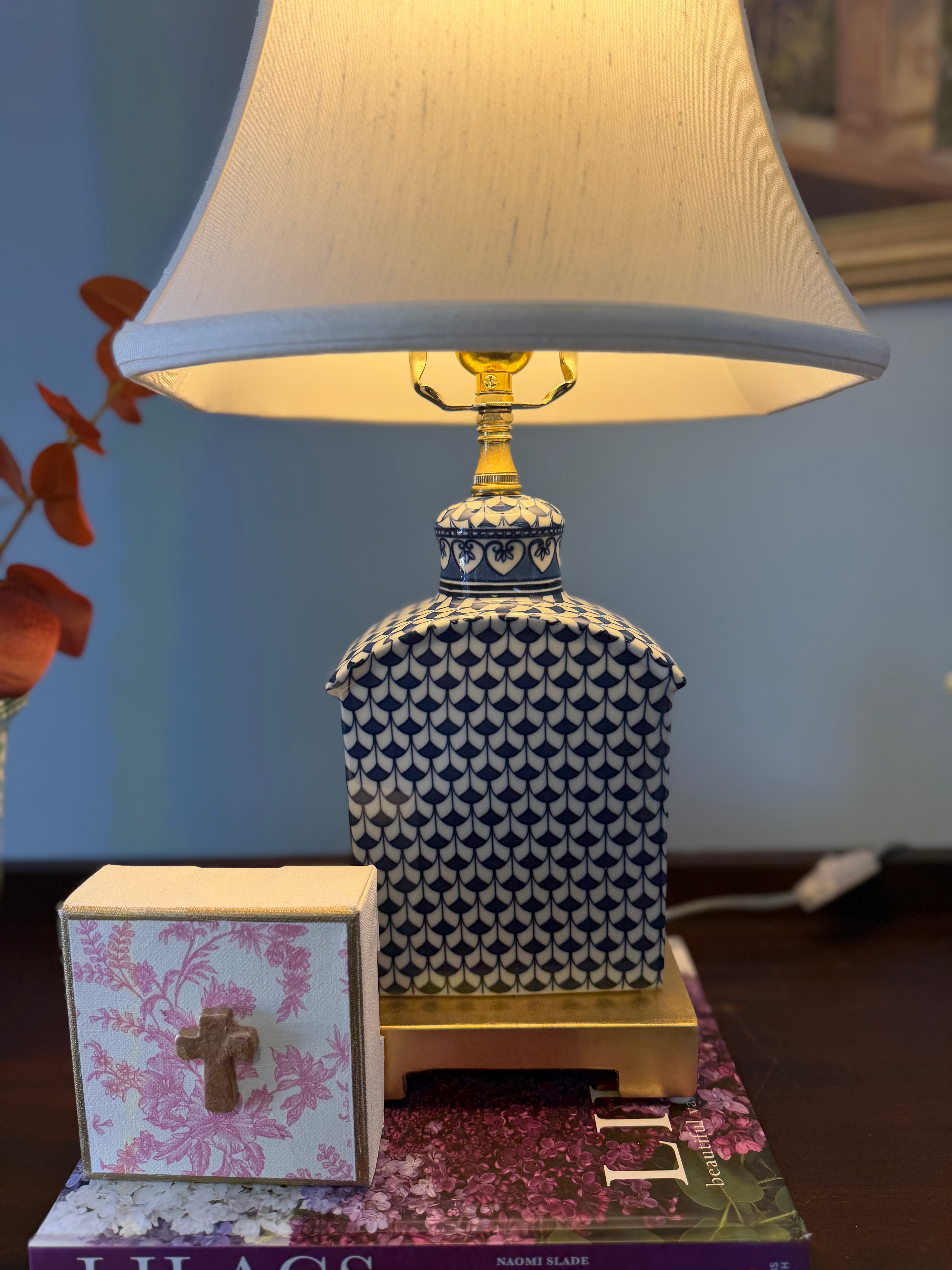 Blue and White Lamp