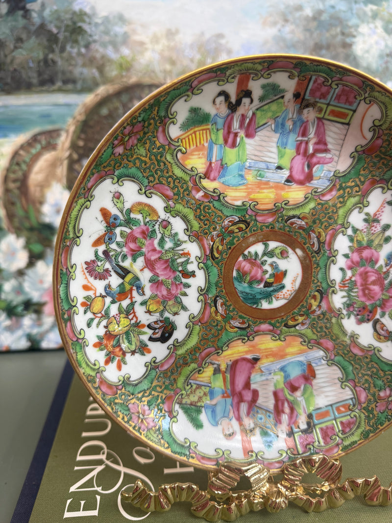 Antique Rose Medallion Shallow Bowl