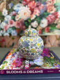 Vintage White Floral Medium Ginger Jar
