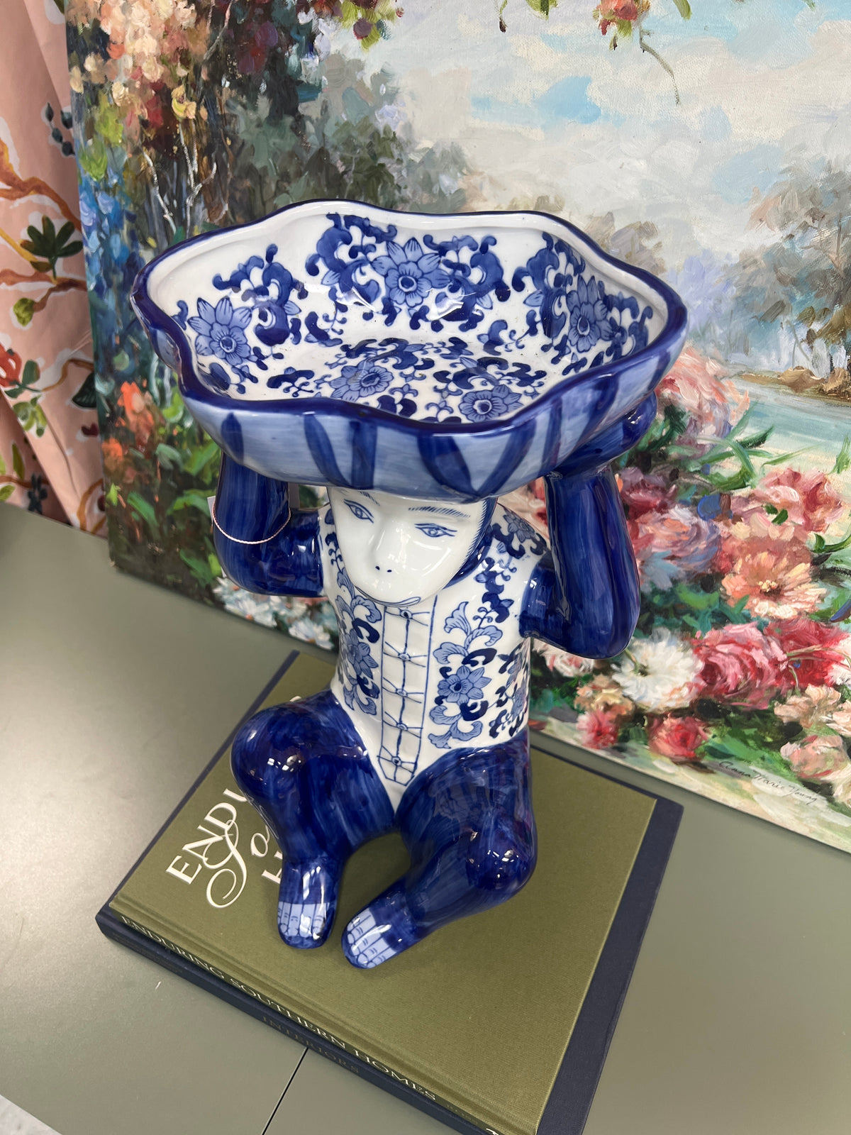 14.5 inch Blue and White Bar Monkey