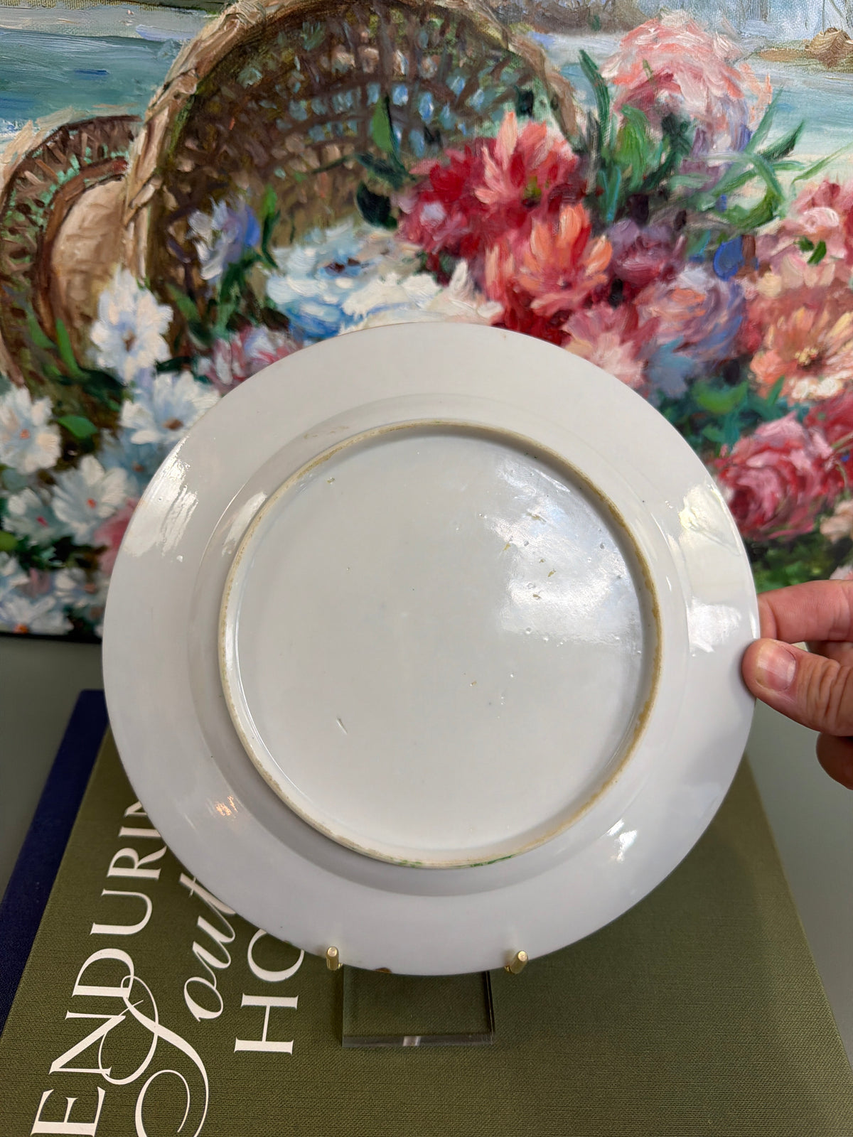 Antique Bok Choy Yellow Butterfly 8.5 inch Plate