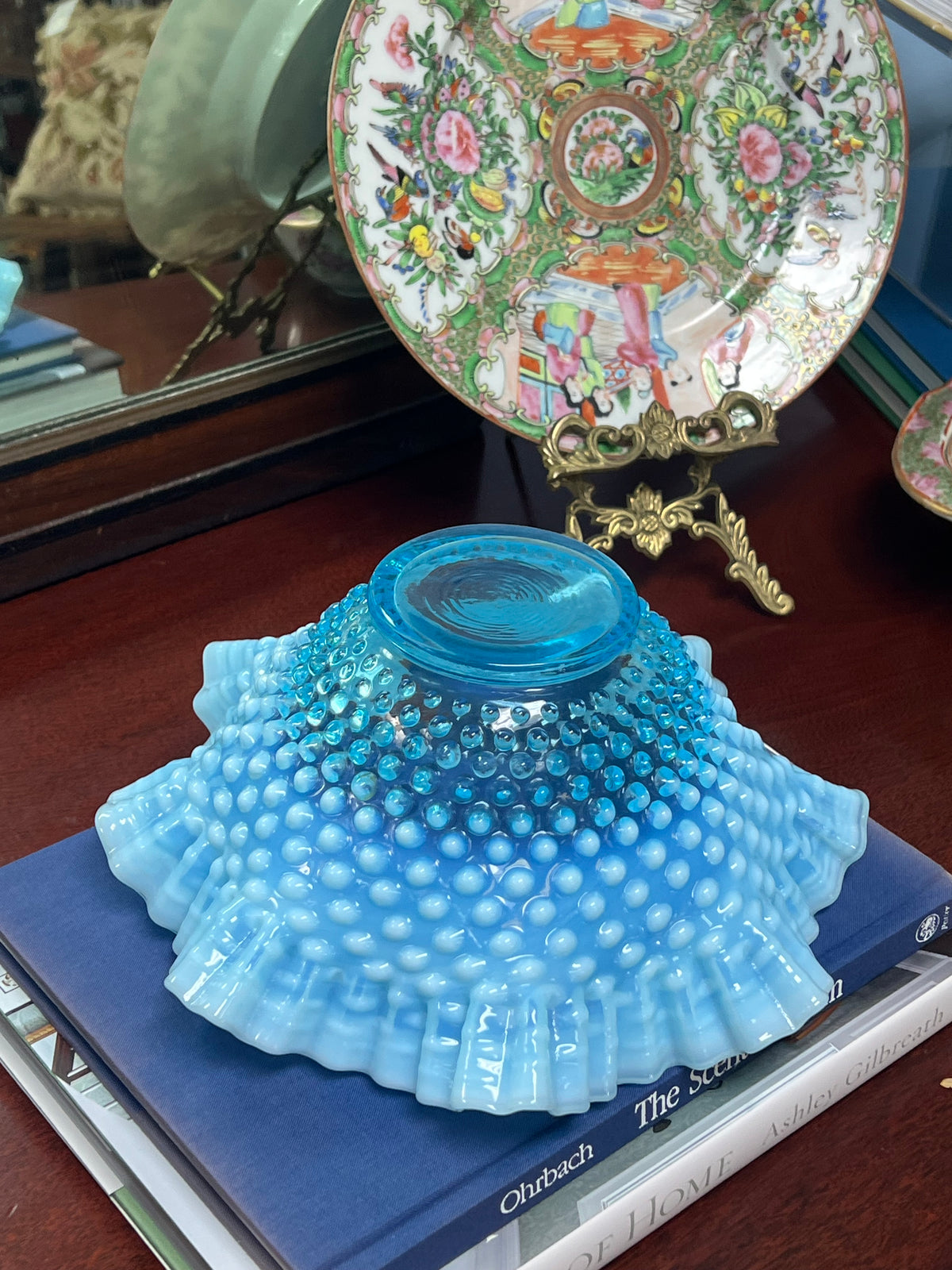 Fenton Blue Hobnail Bowl