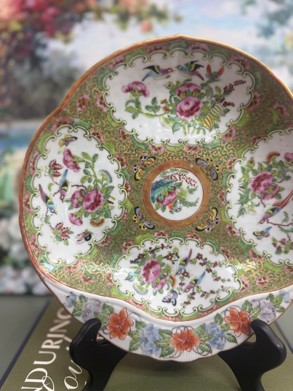 Antique Rose Canton Shrimp Plate