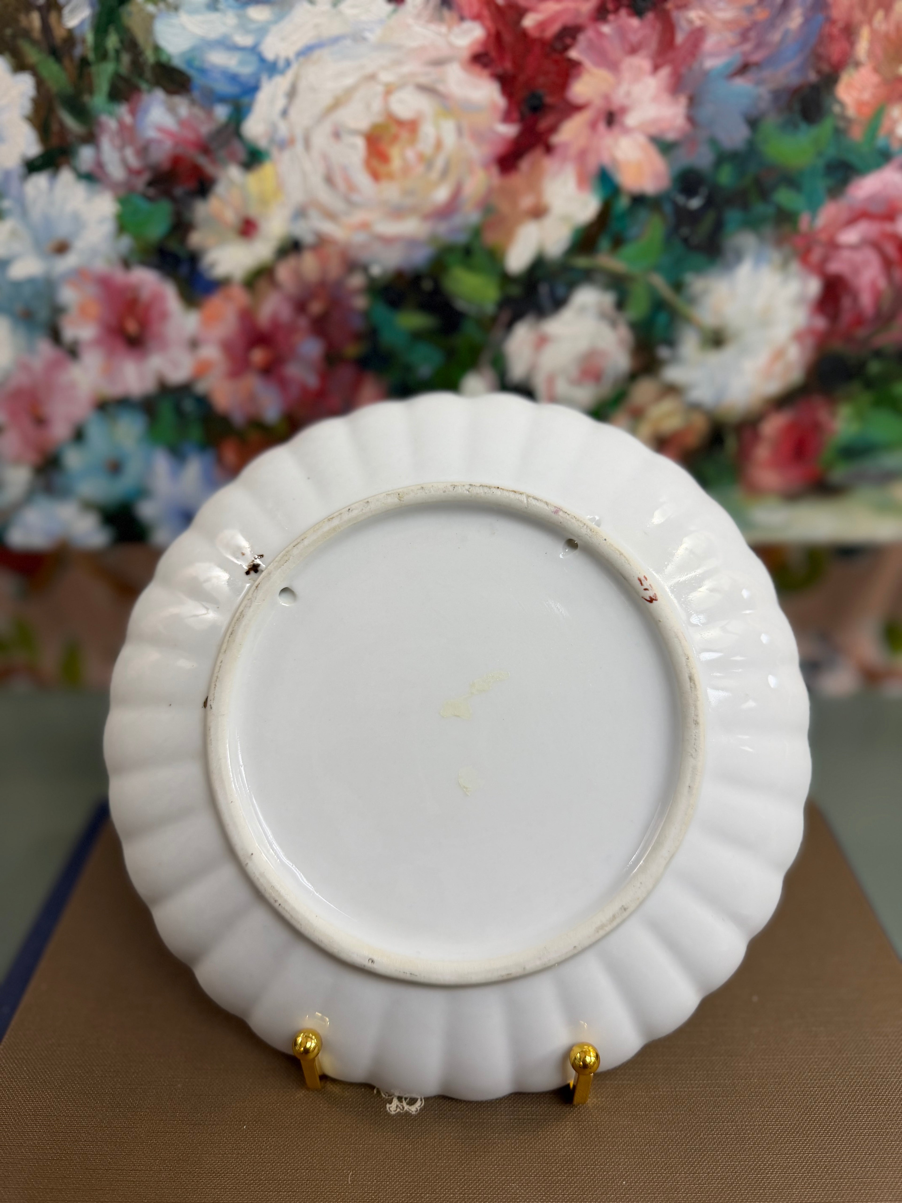 Vintage Botanical Purple Ruffled Plate