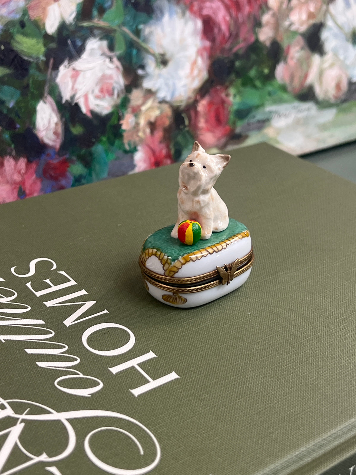 White Westie Limoges box