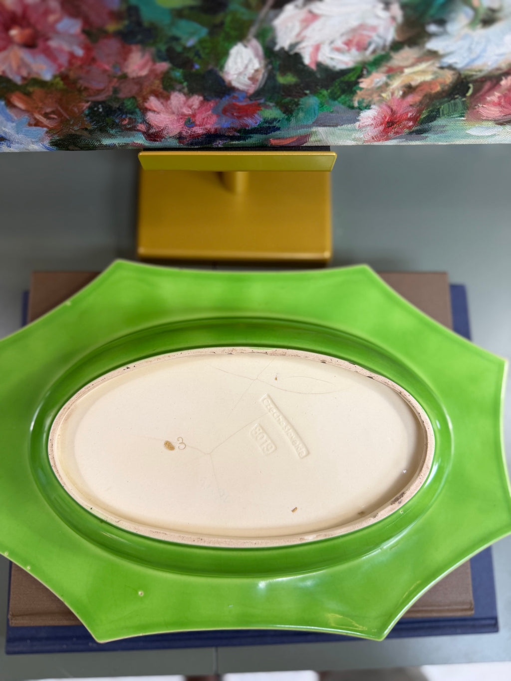 Purple and Green Octagonal Serving Dish