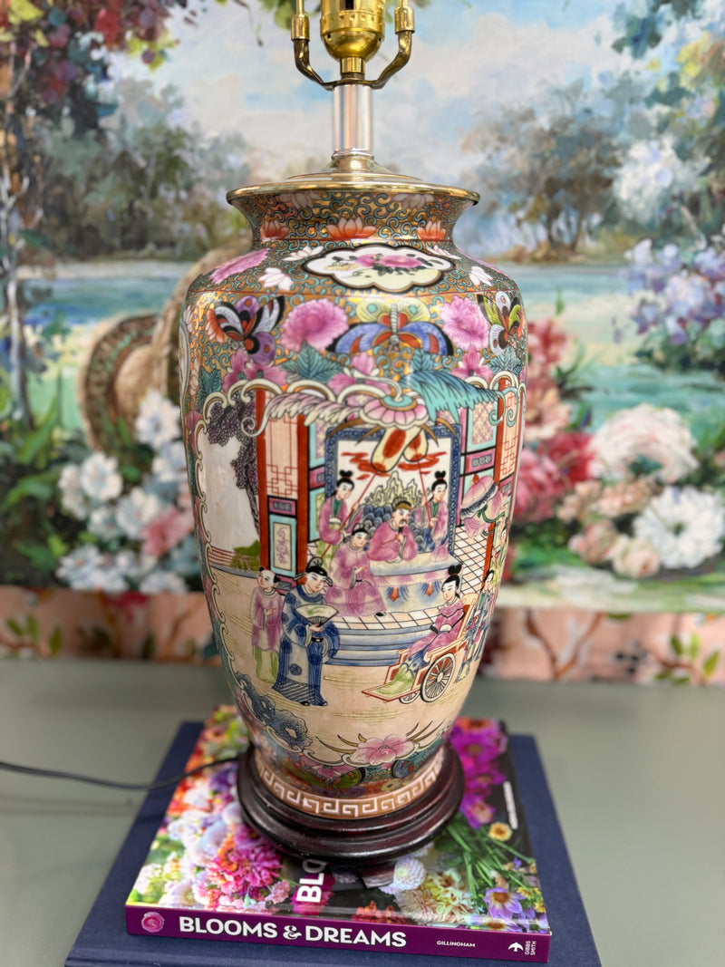 Gold Rose Medallion Large Lamp