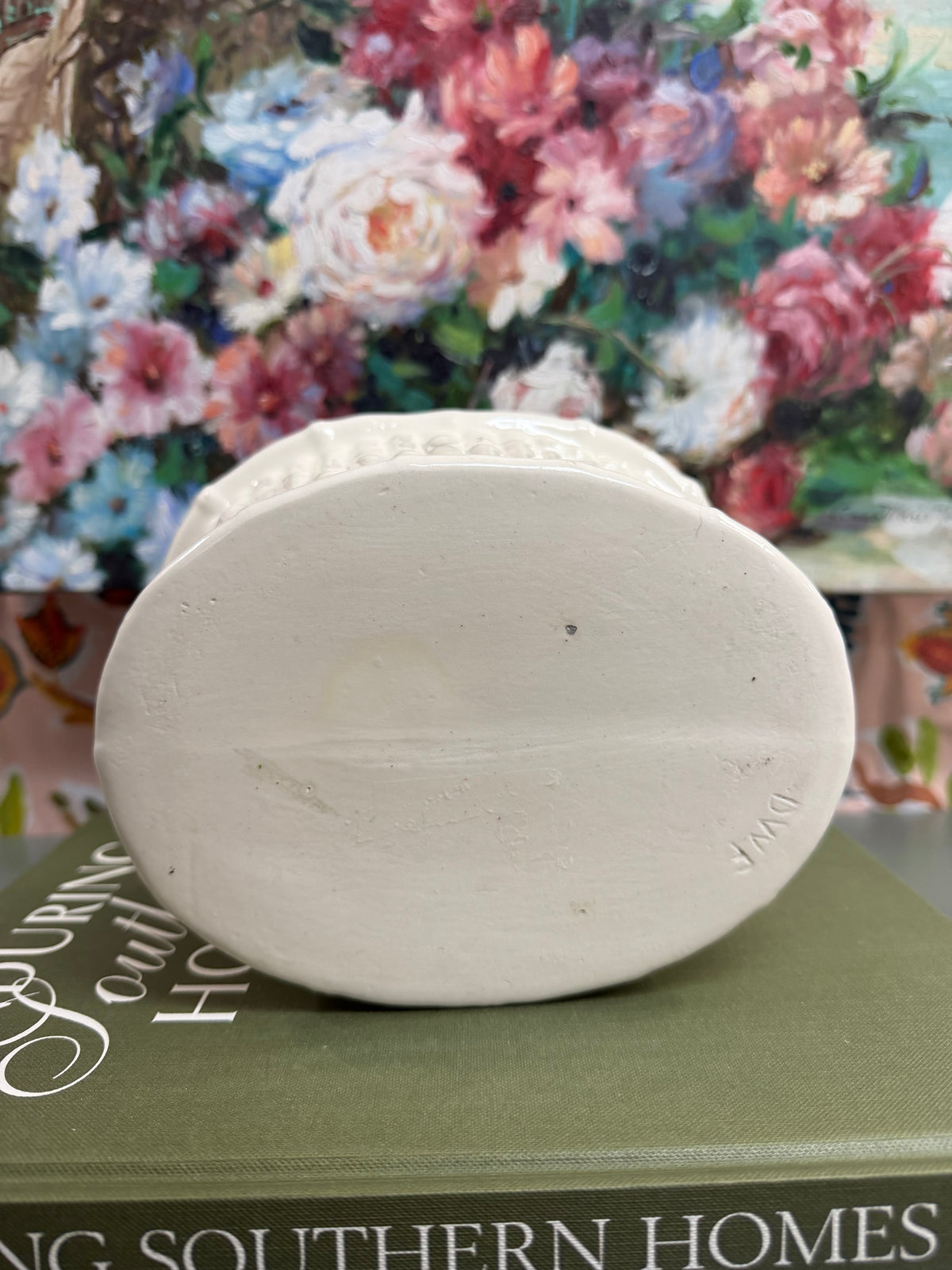 Bamboo Porcelain White Basket