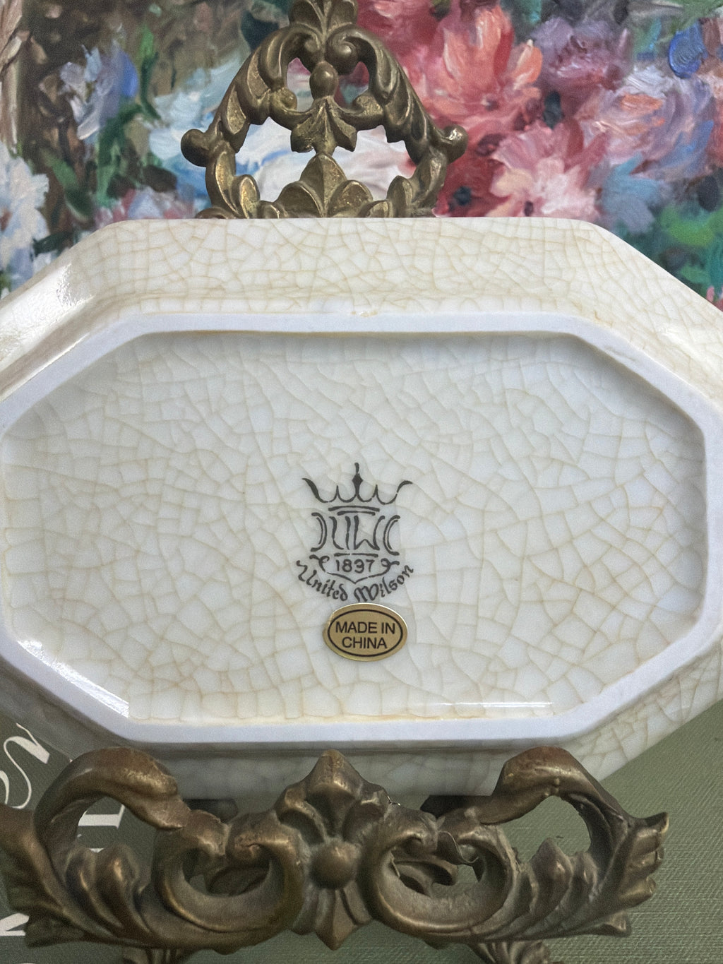 Green Palm Hexagonal Tray