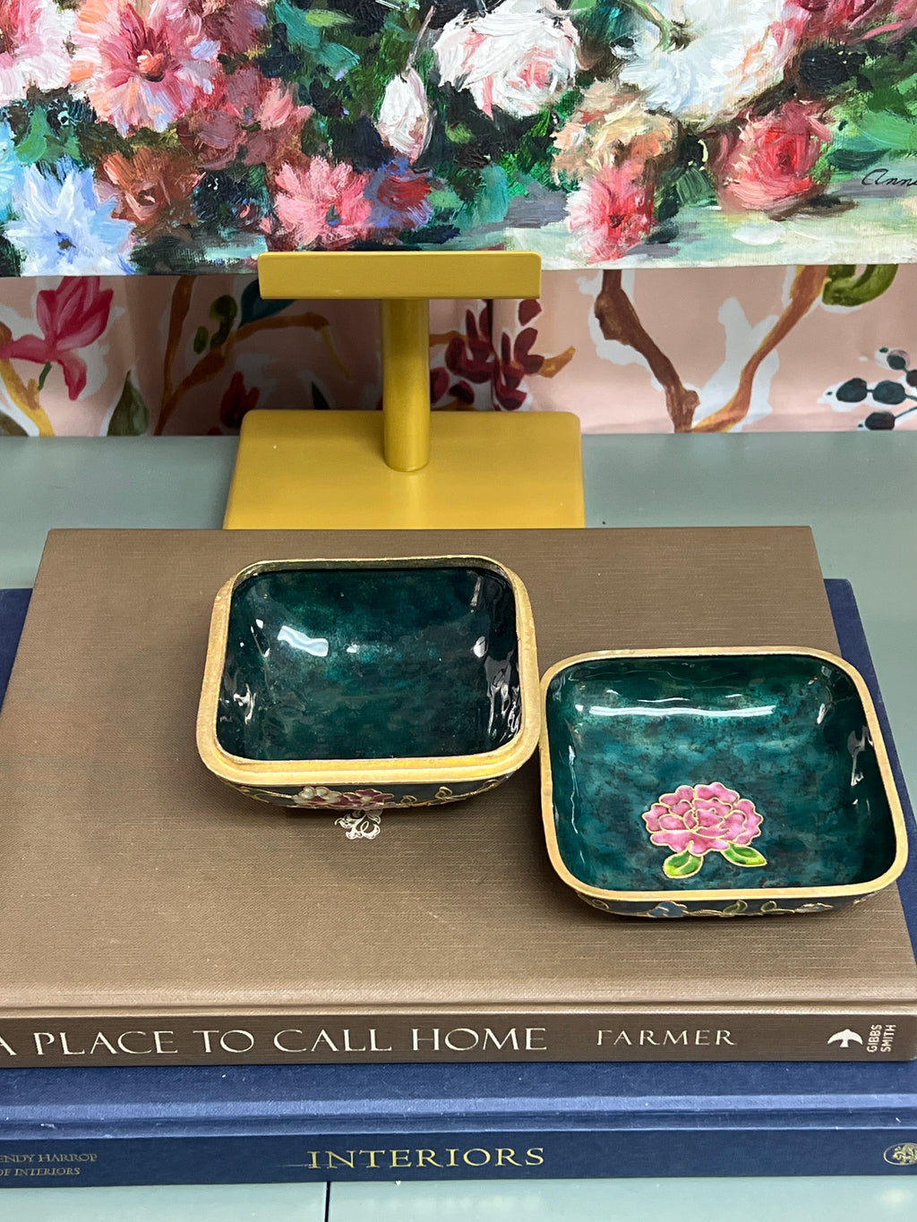 Cloissone Floral Trinket Box