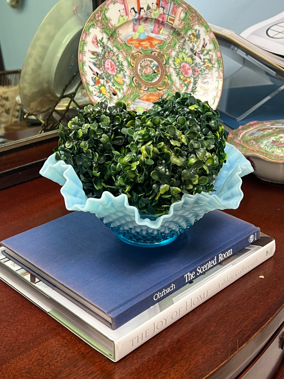 Fenton Blue Hobnail Bowl