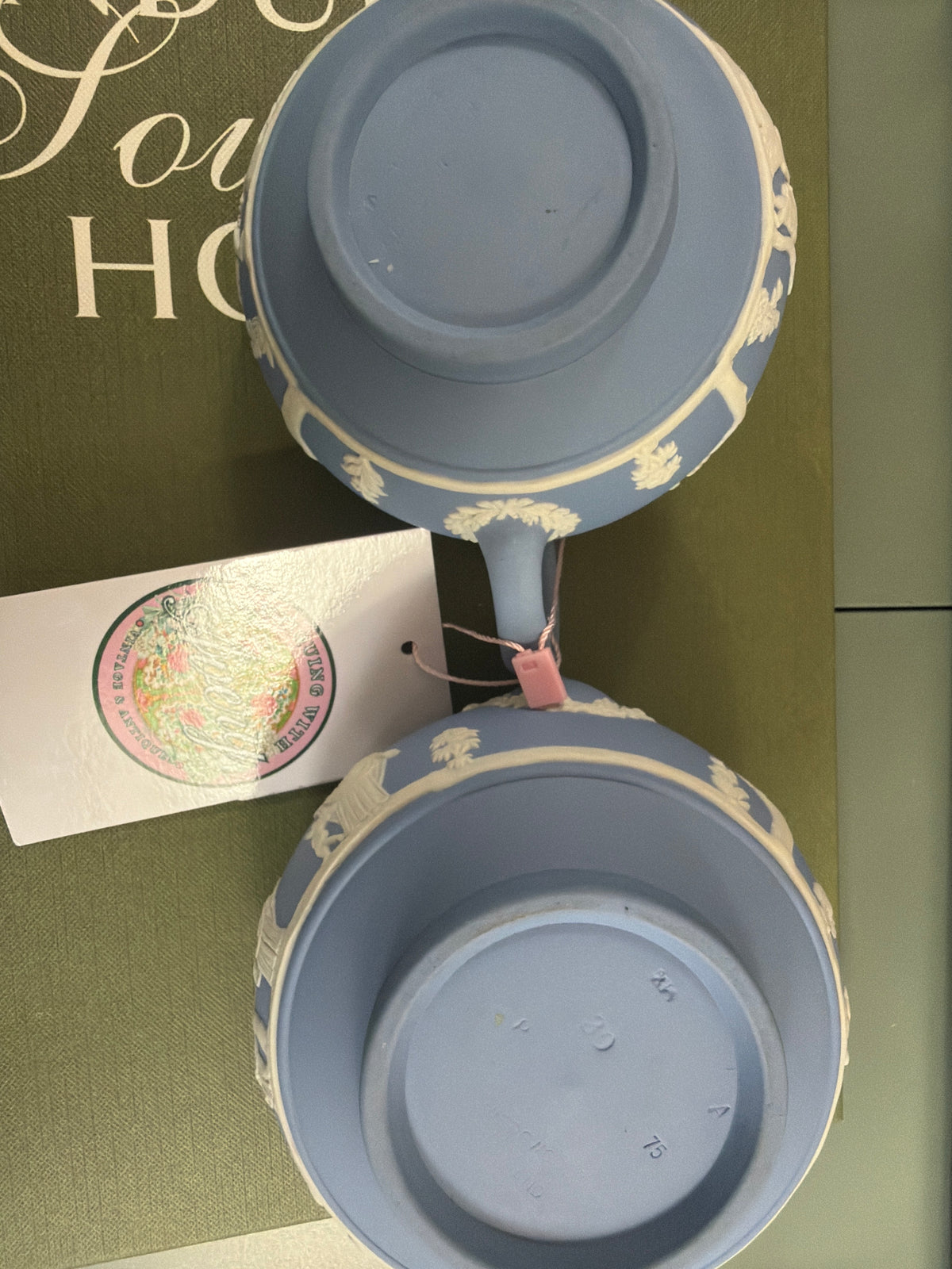 Blue Wedgwood Creamer and Sugar Set